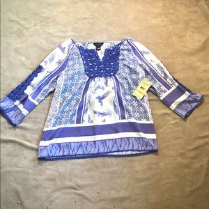 Multiples women’s peasant top blouse NWT size S